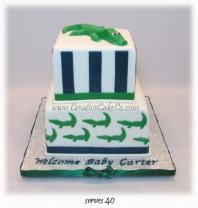 Alligator Baby Shower cake