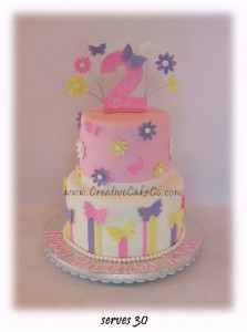Butterflies & Flowers cake