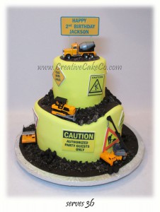 Yellow Construction cake