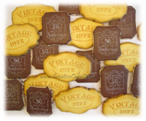 50th Vintage Birthday Cookies