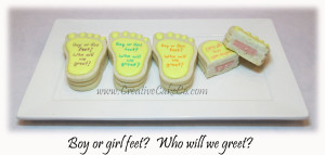 Boy or Girl Feet Gender Reveal Filled cookies