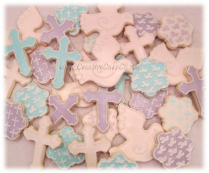 Cross and Dove Communion cookies