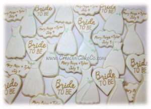 Gold & White Bridal Shower Cookies