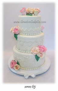 Ivory, Blush, and Pale Pink Wedding Cake