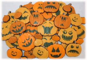 Jack-o-Lantern Halloween cookies