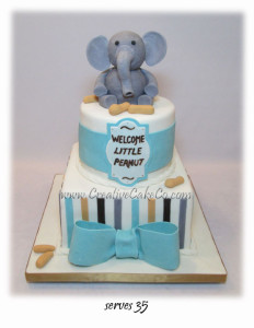 Little Peanut Striped Elephant cake