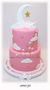 Over the Moon Baby Shower Cake