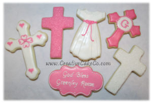 Pink & White Baptism cookies 2