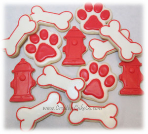 Red & White Dog Themed cookies