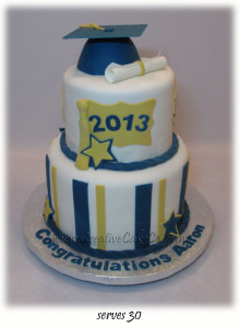 Blue & Gold Graduation cake