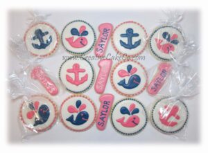 Saylor, whale, and anchor cookies