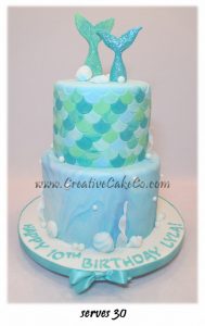 Turquoise Mermaid cake